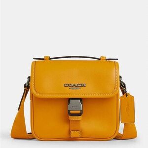 Coach Racer Crossbody Bag Yellow Buttercup Leather